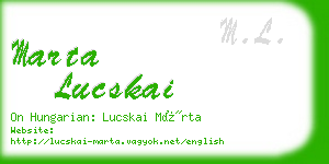 marta lucskai business card